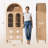Arched Solid Wood Storage Cabinet, Natural Finish-1987157605