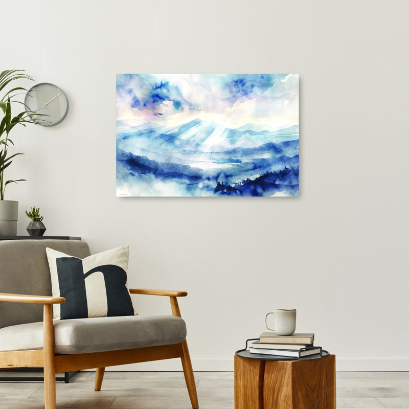 Morning Ridge Contemporary Abstract Forest Landscape Wall Art Print, 60.96cm H x 91.44cm W