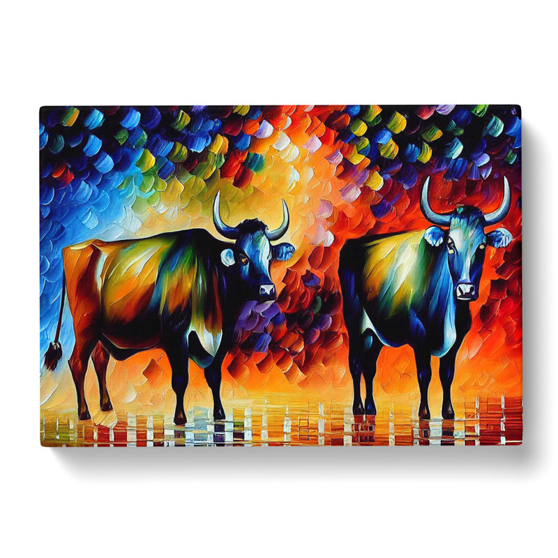 Cow Painting Vol.2 Abstract - Wrapped Canvas, 40cm H x 60cm W x 3cm D