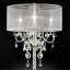 Grande lampe de table 35 "Evangelia", finition argentée et accents de cristal, abat-jour transparent