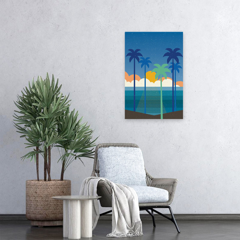 «Buena Vista No Words - Beach Blue Coastal», impression, H 24 po x l 16 po