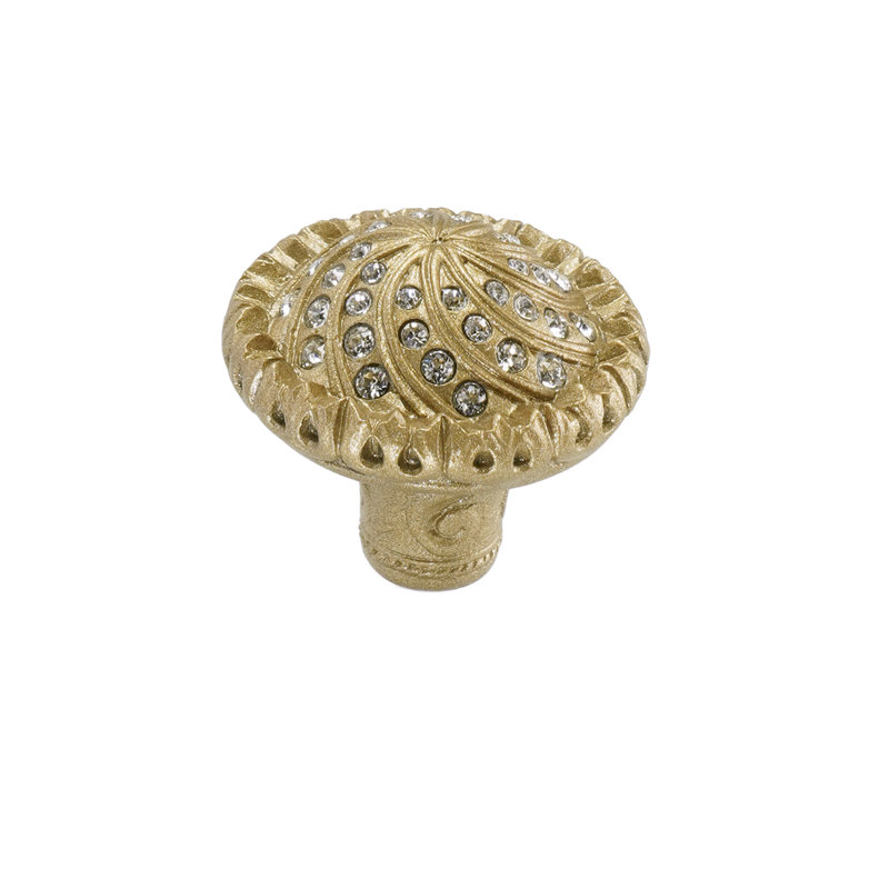 FONTAINEBLEAU KNOB; CLEAR CRYSTAL , Soft Gold