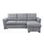 Canapé-lit modulaire en lin gris clair avec méridienne réversible 90,5 po Adriano