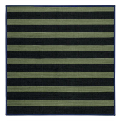 Tapis bleu à rayures horizontales lavable à la machine