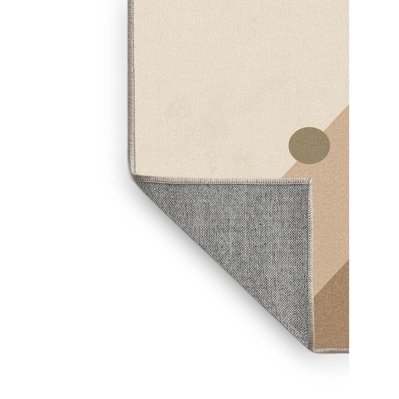 Tapis beige lavable à la machine à pois Easton, 5 x 8
