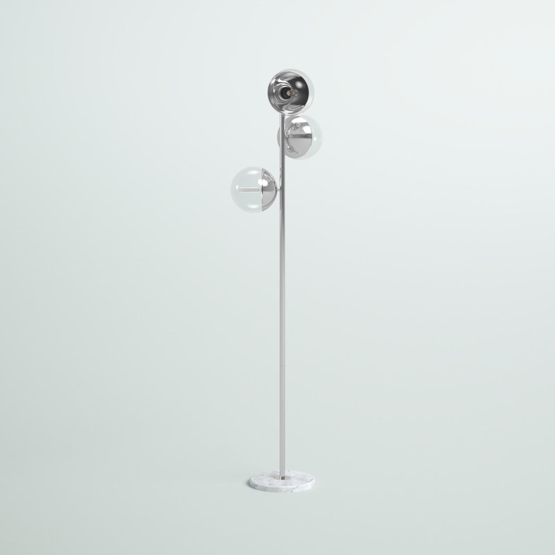 Yearby 65.5'' Tree Floor Lamp, Chrome, Clear