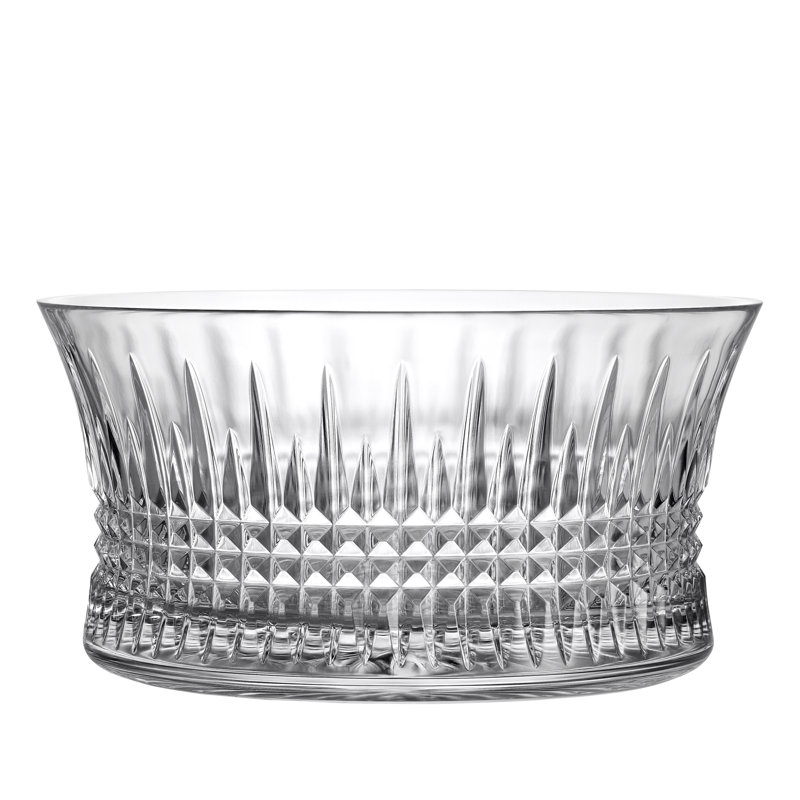 Clear Crystal Cut Round Decorative Bowl