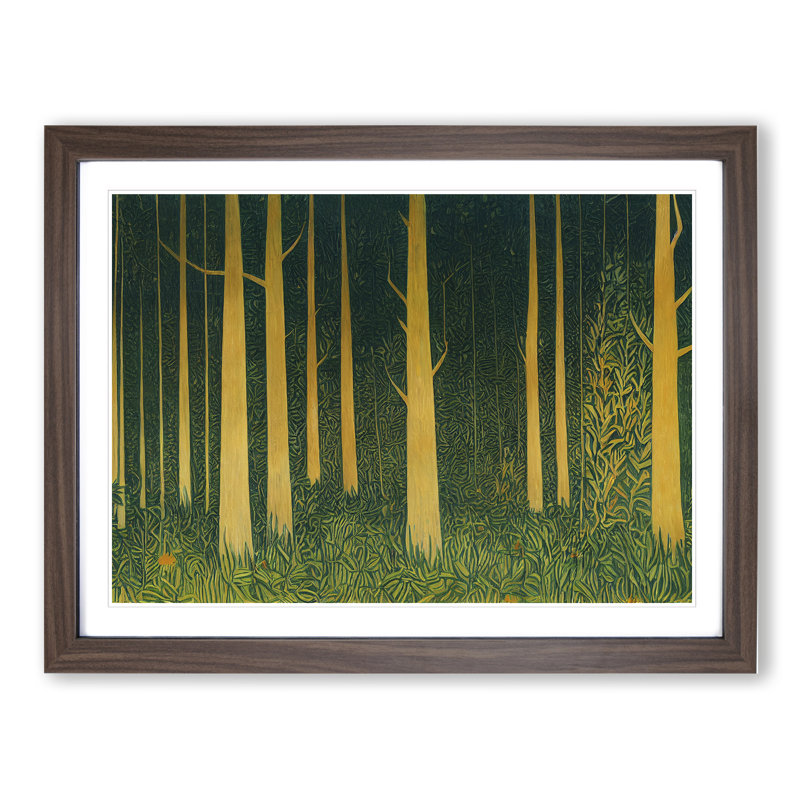 Forest Evening - Single Picture Frame Print, 34cm H x 46cm W x 2cm D, Walnut