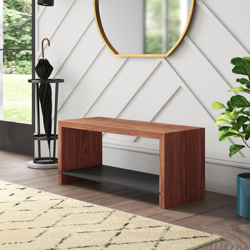 Fremont Solid Wood Storage Bench, Walnut