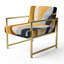 Chaise d'appoint rembourrée Glam Gold and Black Expression IV-914028789