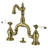 Kingston Brass English Country Two-Handle 3-Hole Deck Mount Bridge Bathroom Faucet with Brass Pop-Up-72886874