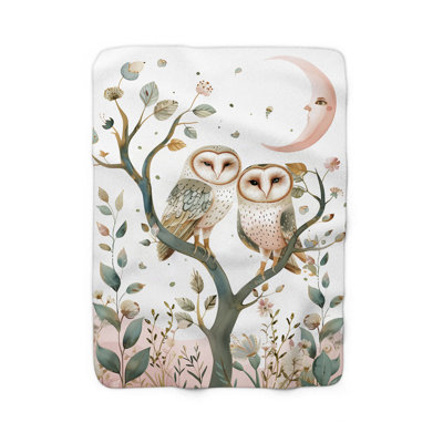 Serene Owl Watercolors - 1 pièce Sherpa Premium
