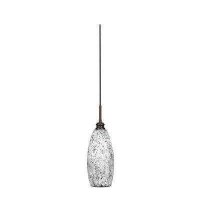Mini-luminaire suspendu Edge Cord avec verre fusion noir de 5,5 po