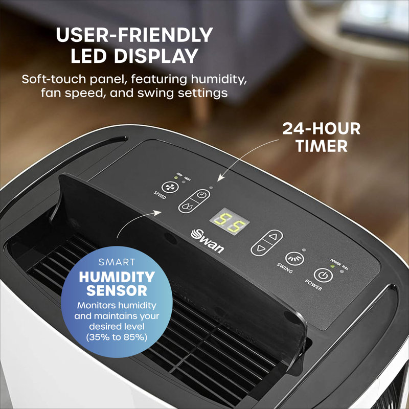 20 Litre Dehumidifier with LED Display, Auto Shut off, 24 Hour Timer