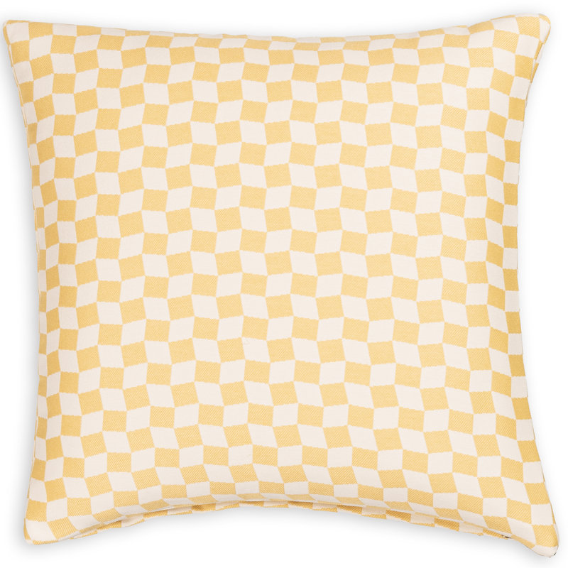 Coussin Delmore, Vert géométrique, polyester, Carré 16 po