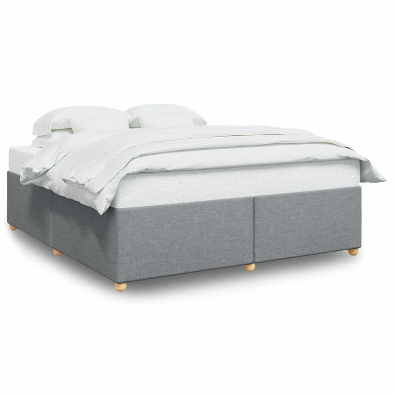 Ebern Designs Bed Frame Without Mattress Dark Gray Twin XL Fabric, Light Gray, King