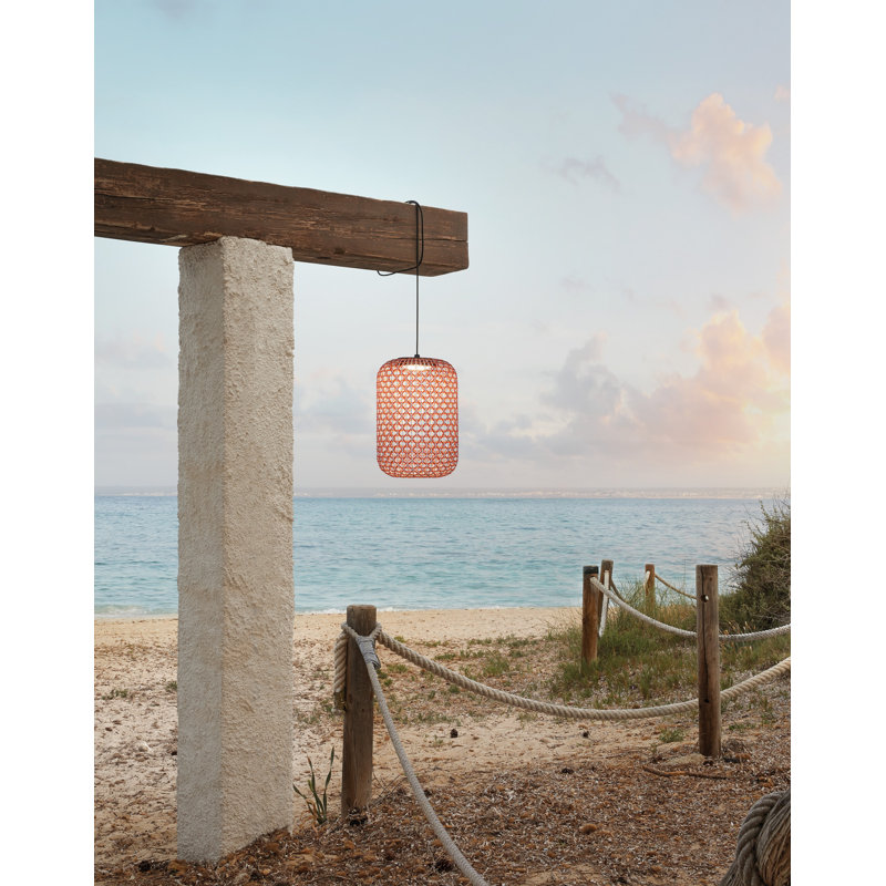 Luminaire suspendu tambour 1 lumière DEL Nans, Rouge