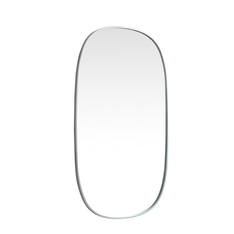 Bertin Metal Oval Wall Mirror, Silver, 48"  x 30" 