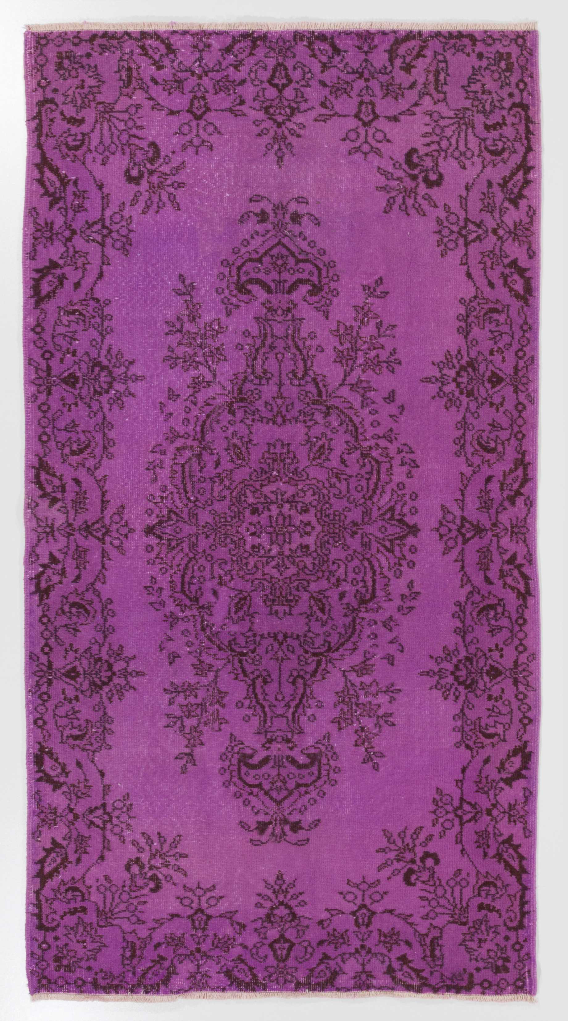 Bungalow Rose 4x7 Ft Purple Color Over-dyed Modern Handmade Turkish Rug ...
