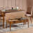 Extendable Dining Table & Chairs Set (5 Pieces), Walnut & Stone, 51 x 30.3 x 31.5 inches | 100% Melamine Coated Particle Board & Velvet Fabric | Hornbeam Legs, Perfect for Family Gatherings & Elegant Dining Spaces-1191373571-1191373580