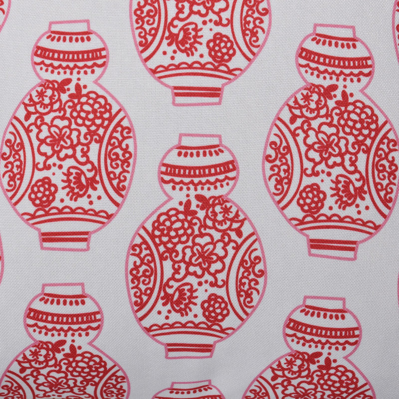 Double-Sided Hot Pink and Orange Velvet Trim Pillow