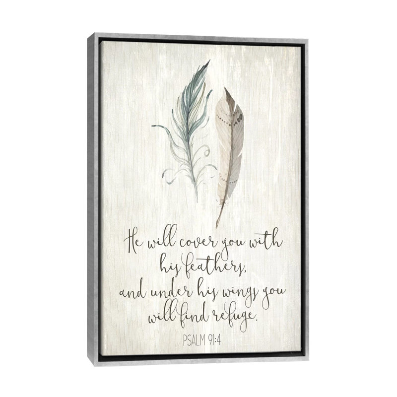 Reproduction d’art textuel, "his Feathers I" par Kimberly Allen, Silver Framed, Pas de tapis, H 26 po x l 18 po x 1,5 po