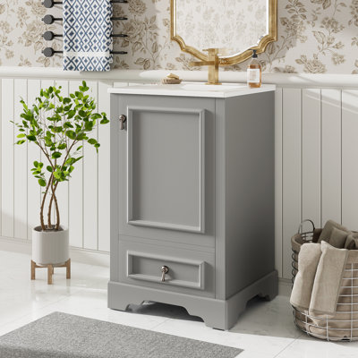 20" Single Bathroom Vanity With Ceramic Top