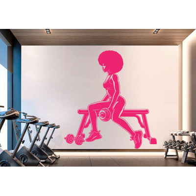Gym Wall Decal Afro Girl Power Fitness Quote Decor Workout Art Vinyl Gym Wall Stickers Bedroom Gym Workout Girl Motivation Crossfit 716RS