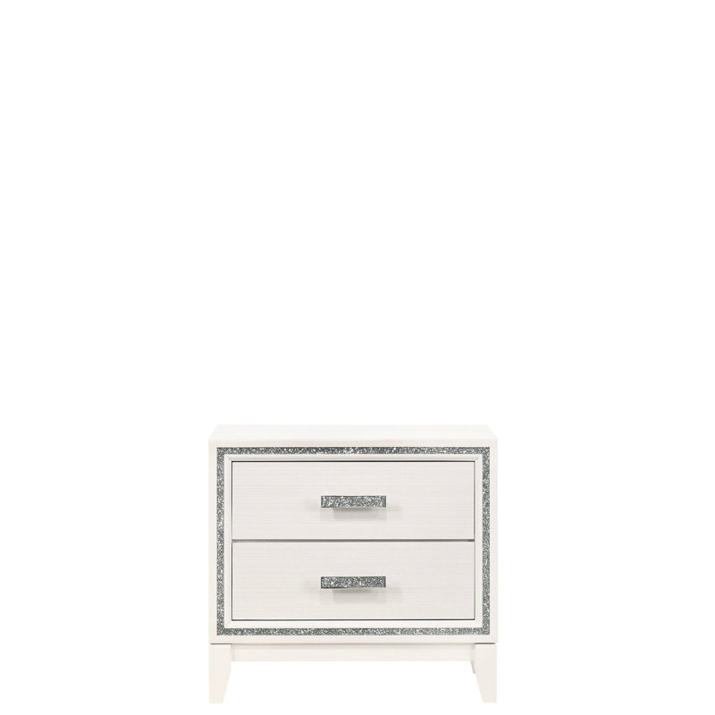 Table de chevet blanche à finition blanche - élégante et pratique avec rehaussement de garniture luxueuse