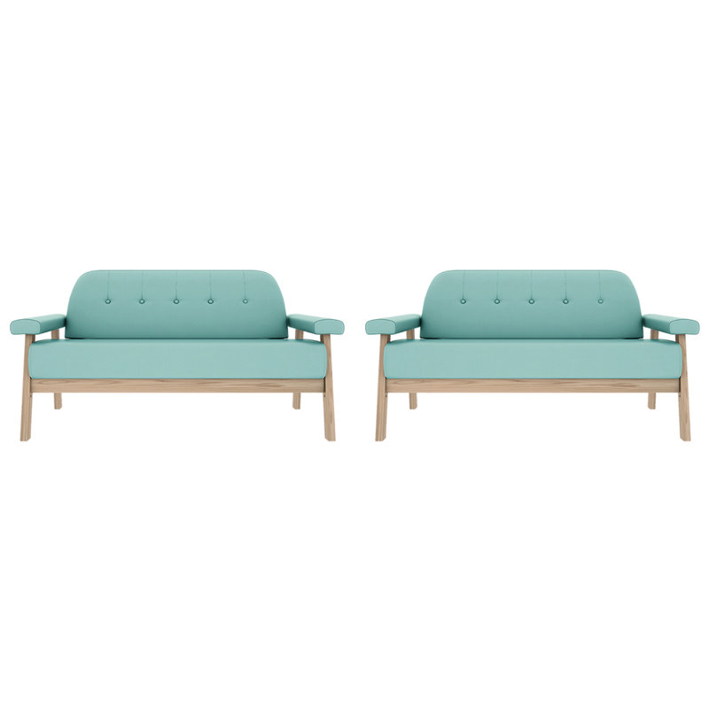 Banc rembourré en similicuir Simple Fashion, Similicuir vert pâle