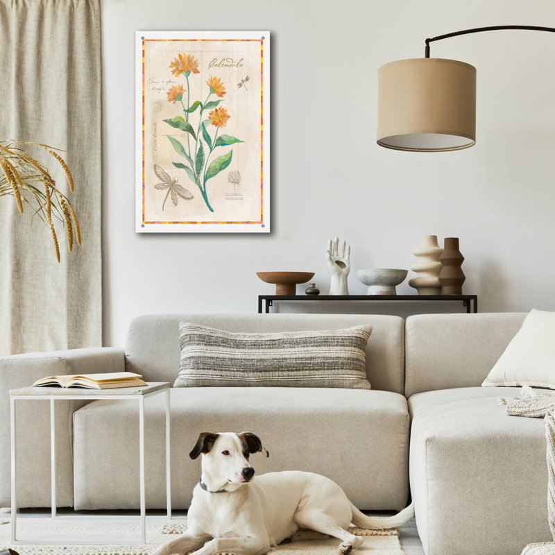  Art mural en verre acrylique, 24 po x 36 po «Calendrier Flora» par Fiona Stokes-Gilbert, H 36 po x l 24 po