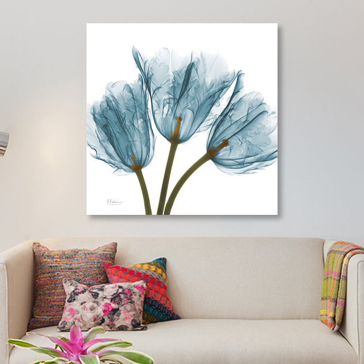 «Tulips», impression sur toile, H 48 po x l 48 po x P 1,5 po, Pas de tapis, Toile tendue