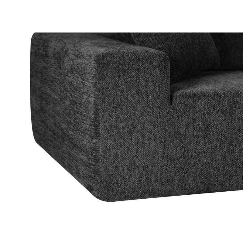 Ramiro Bonless L Shaped Bonless Polyester Memory Foam Sectional Sofa With Chaise, Left Hand Facing, White Polyester