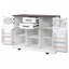 Îlot de cuisine avec abattant, prise de courant, 4 tablettes de porte-363244225