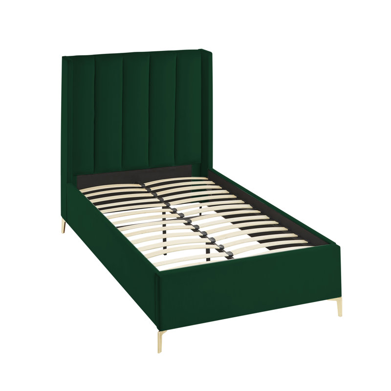 Lit plateforme Lomax, Double, Velours vert