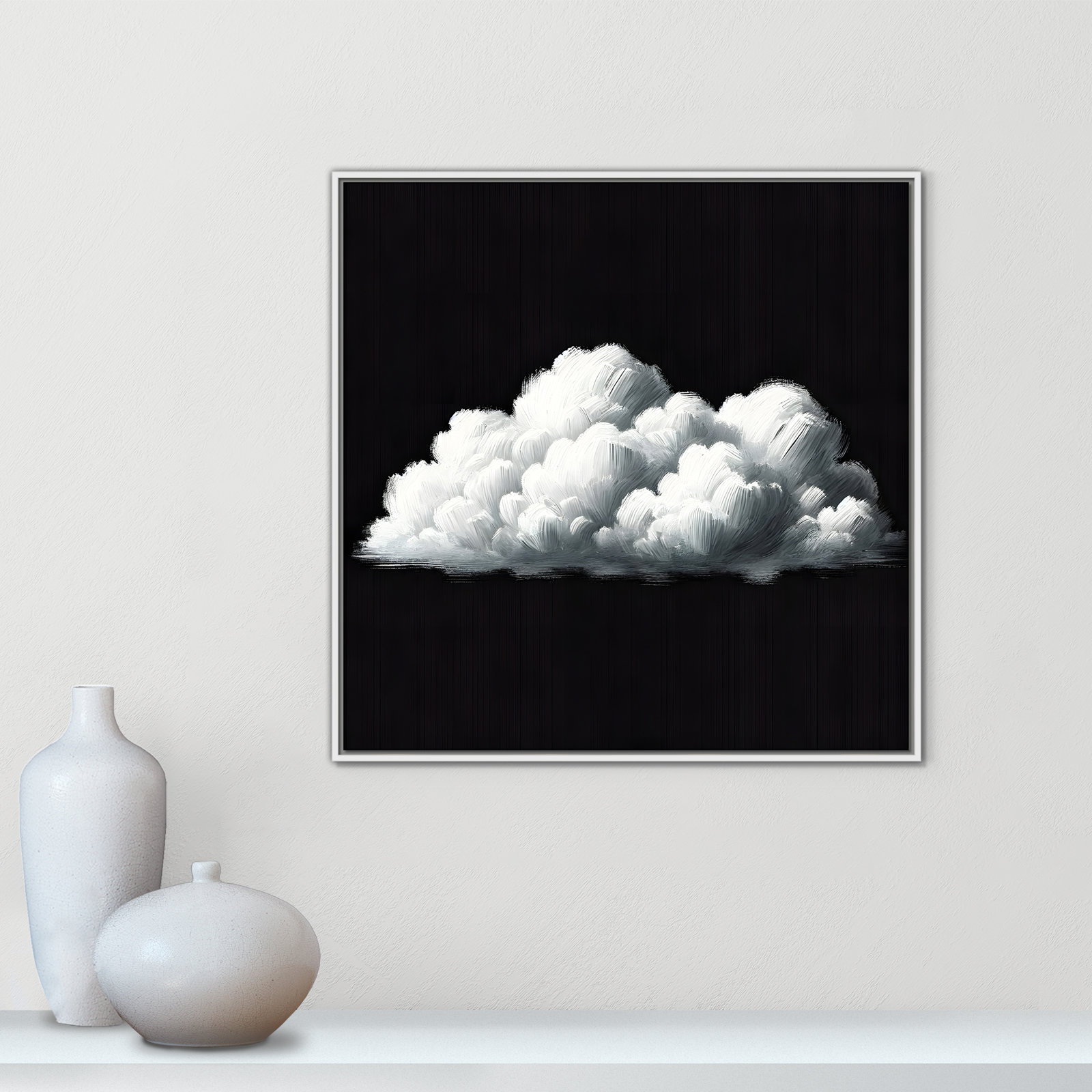 Ottavia "White Clouds" Print, 31.5" H x 31.5" W, White