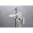 Rift Collection Single Handle Floor Mounted Roman Tub Filler Faucet with Hand Shower - Brushed Nickel-92021221