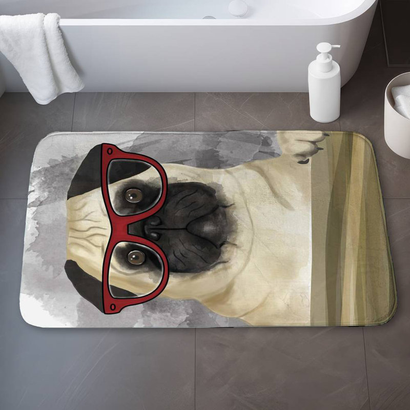 Fetrow Microfiber Non-Slip Bath Mat, 34" W x 21" L