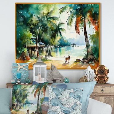Dog On The Beach - Dog Canvas Prints