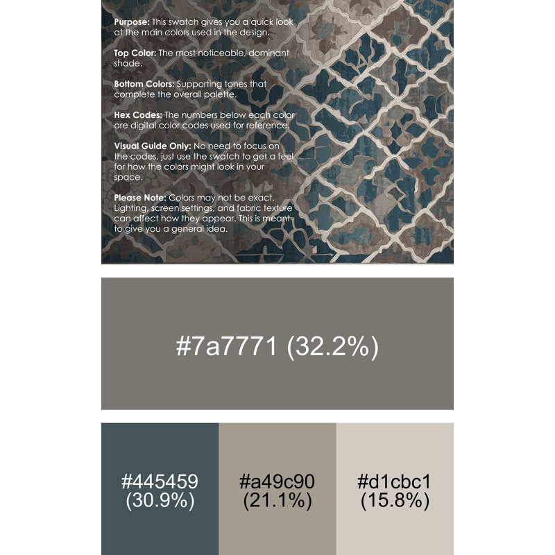 Machine Washable Gray Area Rug, Square 3'