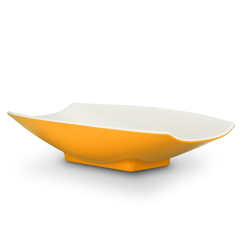 Bol à courbes en mélamine 4 oz., Jaune