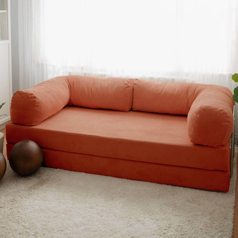 Canapé-lit 3 places, 3, Vermillon, H 39,37 po x l 27,56 po x P 78,74 po