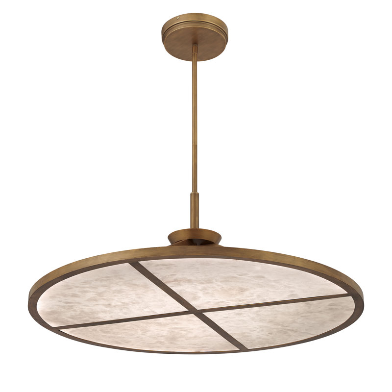 Luminaire suspendu à DEL, H 14 po x l 36 po, Brun