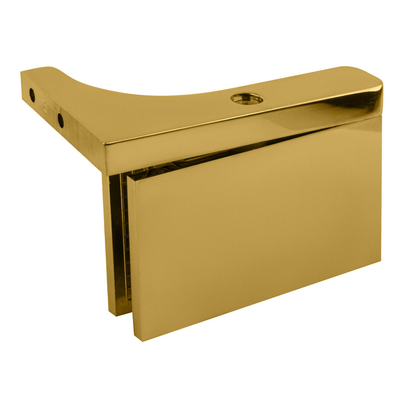 37C2ACF82E034D14B1AE826456B4E5A0 Charnière de porte de douche à fixer au verre de la série Prestige avec support réversible en «L» et goupille à 5 degrés Lifetime