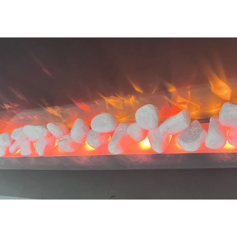 Curved Front Fireplace - 5000 /H Heat, 8 Ember Bed Colors, Remote Included, 3 Brightness Levels, Wall Mounted 4.97 Inch Wide 1400W Electric Mounted/Table Top
