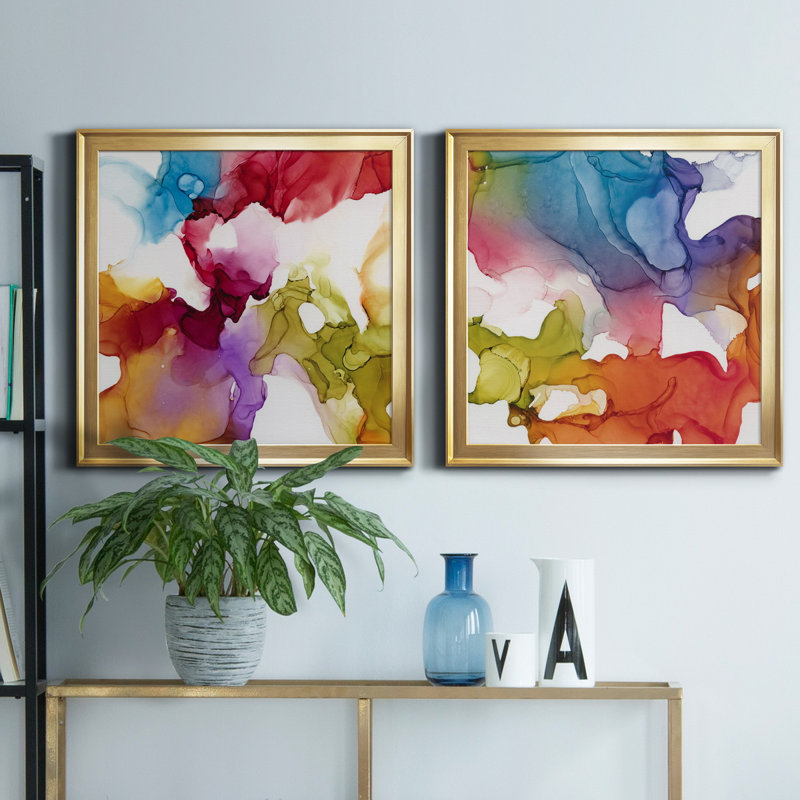 «Spectrum Colors I», reproduction de photo sur toile 2 pièces, Or, H 34,5 po x l 69 po x P 1,5 po