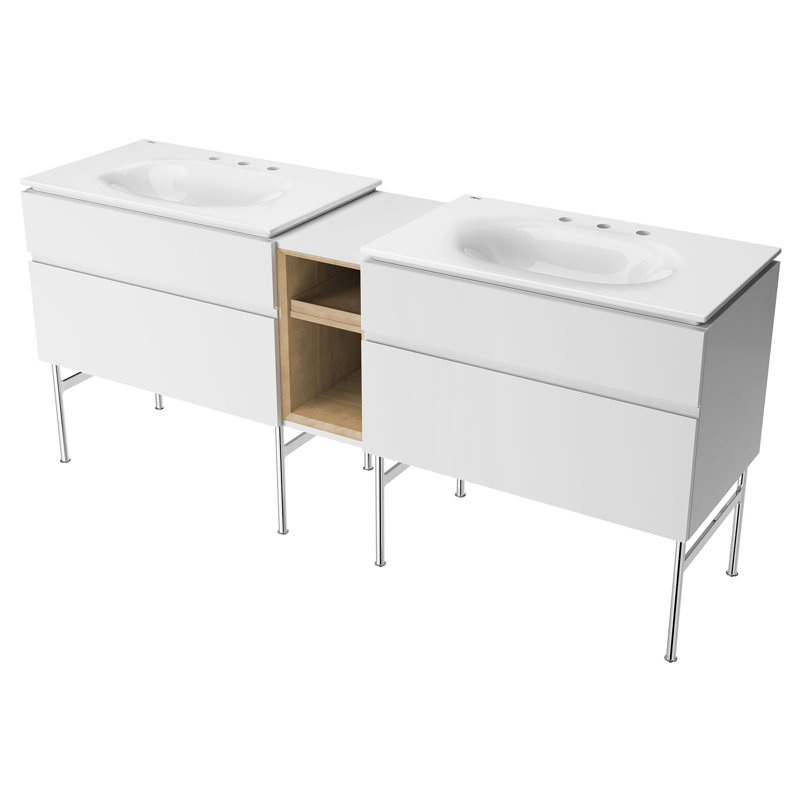 Ensemble de pattes de coiffeuse studio S, Chrome poli