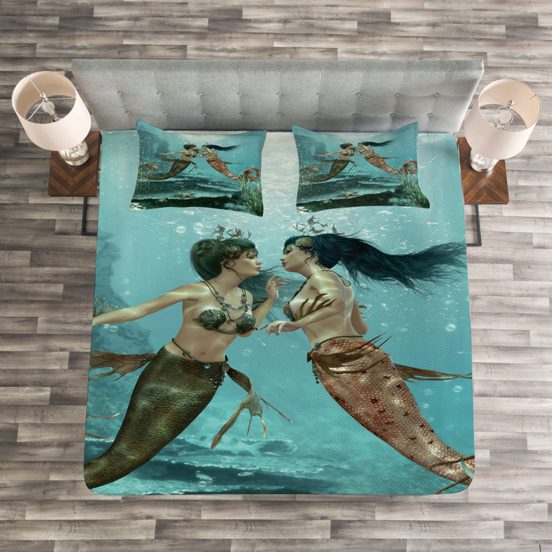 No Pattern Bedspread with Pillow Shams, 220 x 264 cm