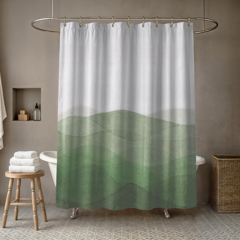 Rideau de douche simple Perine, Vert