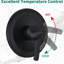 Douche à barre coulissante en acier inoxydable, deux têtes, noir mat, 7 motifs de jet, perceuse de construction, débit de 1,8 gallon par minute, fonction pluie au plafond